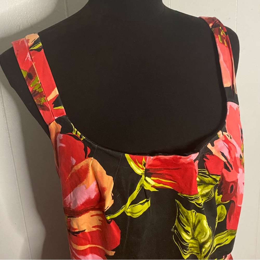 Lane Bryant Black and Floral Tank Dress Badonk a Donk..